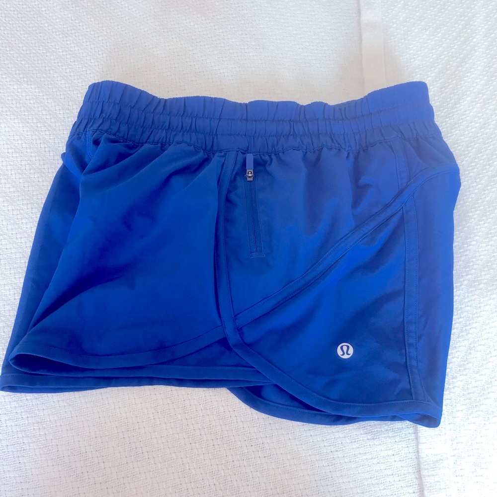 EUC LULULEMON Hotty Hot 4.0 inseam, Royal Blue shorts,S10